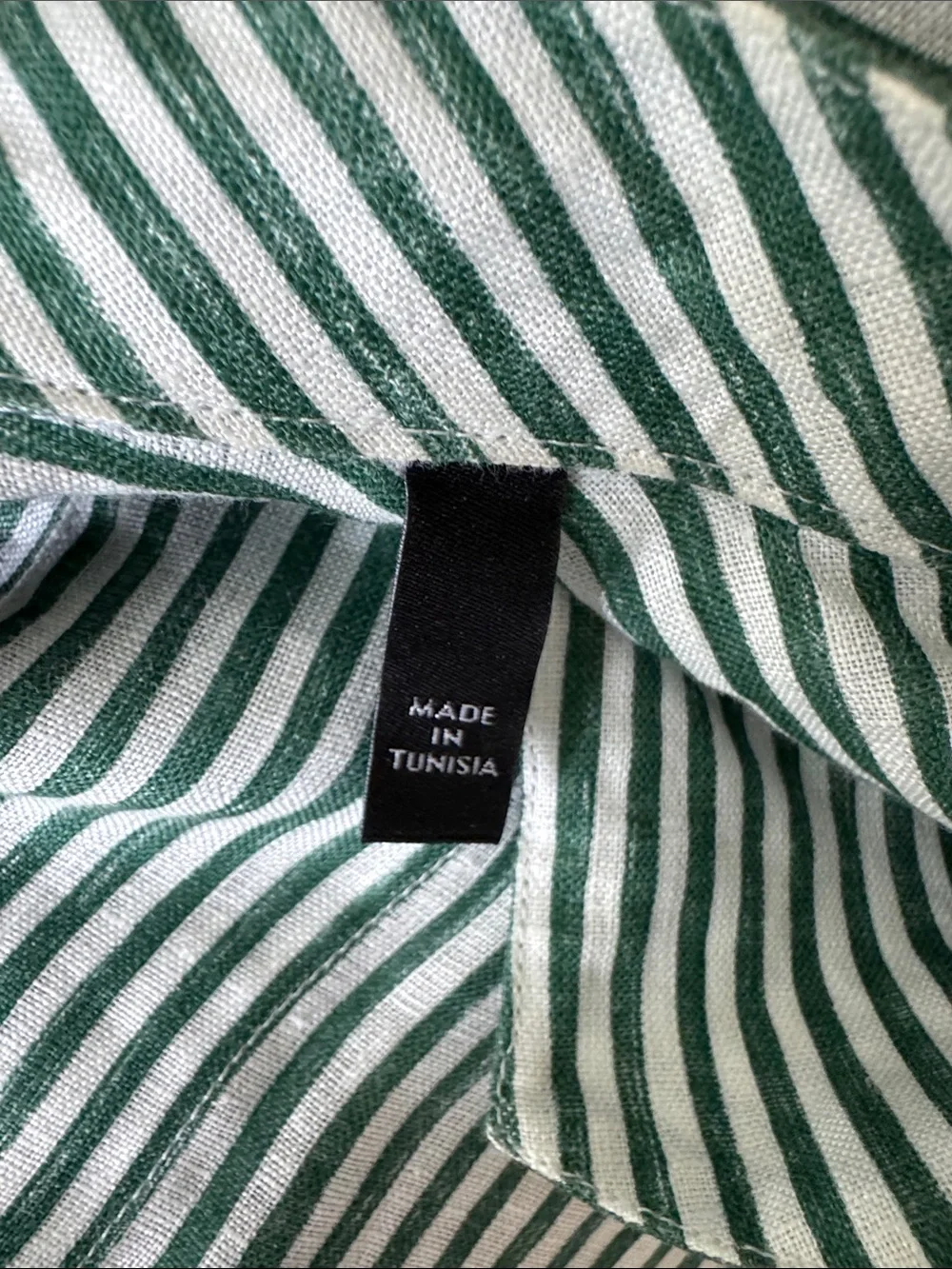 Emporio Armani Green and White Striped Casual Button-Down Shirt - Picture 8 of 8